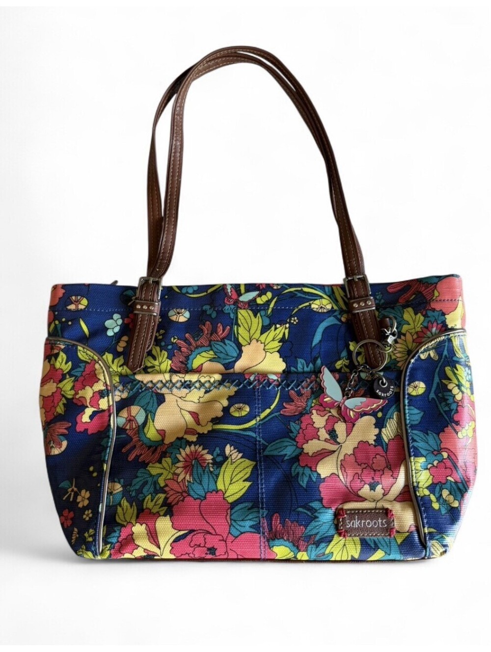 Sakroots Artist Circle Small Satchel Floral Tote Shoulder Bag Boho